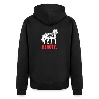 Islandpferde Pferde Spruch Pferdeliebe Pferdenarr - Unisex Premium Bio Zip Hoodie - Schwarz - Hinten - Nico (187cm)