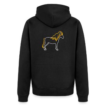 Pferde Isländer Hengst Araber Islandpferde - Unisex Premium Bio Zip Hoodie - Schwarz - Hinten - Nico (187cm)