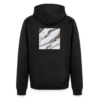 Marble White Gold Structure - Unisex Premium Organic Zip Hoodie - black - Back - Nico (187cm)
