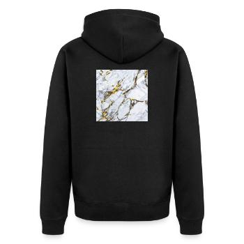 Marble White Gold Texture - Unisex Premium Organic Zip Hoodie - black - Back - Nico (187cm)