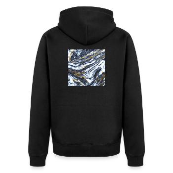 Marble meets gold Marble gold texture - Unisex Premium Organic Zip Hoodie - black - Back - Nico (187cm)