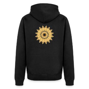 extraordinary golden star for Christmas - Unisex Premium Organic Zip Hoodie - black - Back - Nico (187cm)