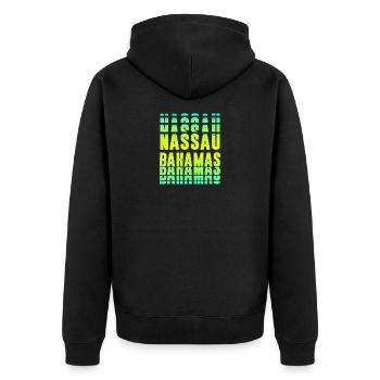 Design de Nassau aux Bahamas - Veste à capuche bio Premium Unisexe - noir - Dos - Nico (187cm)