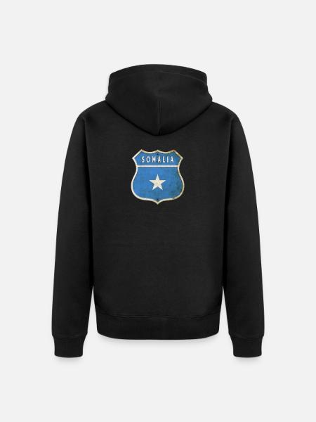 Somalia coat of arms flag design - Unisex Premium Organic Zip Hoodie - black