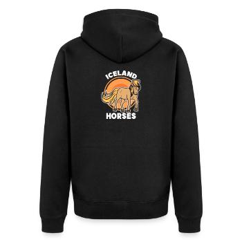Chevaux arabes amoureux des chevaux chevaux islandais trot dicton - Veste à capuche bio Premium Unisexe - noir - Dos - Nico (187cm)
