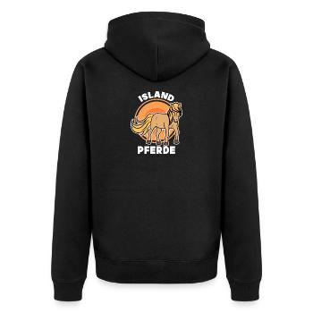 Islandpferde Spruch Pferdefan Pferde Pferdeliebe - Unisex Premium Bio Zip Hoodie - Schwarz - Hinten - Nico (187cm)