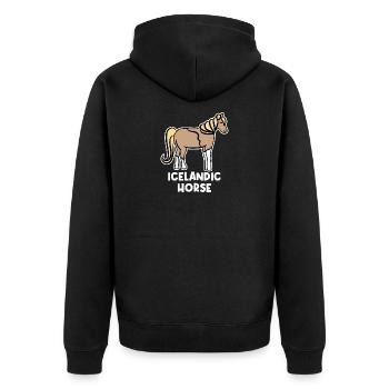 Pferdeliebe Pferde Pferdefan Islandpferde Spruch - Unisex Premium Bio Zip Hoodie - Schwarz - Hinten - Nico (187cm)