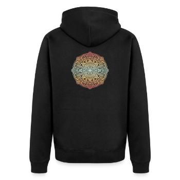 Mandala - Unisex Premium Bio Zip Hoodie - Schwarz - Hinten - Nico (187cm)