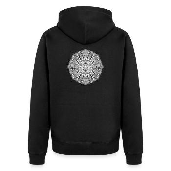 Mandala - Unisex Premium Bio Zip Hoodie - Schwarz - Hinten - Nico (187cm)