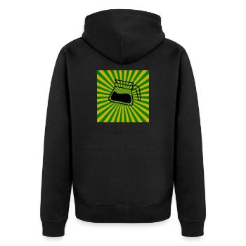 Sunburst Coffee vert jaune-Sunrise Café - Veste à capuche bio Premium Unisexe - noir - Dos - Nico (187cm)