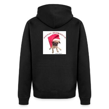 Weihnachtshund mit Hausschmuck - Unisex Premium Bio Zip Hoodie - Schwarz - Hinten - Nico (187cm)