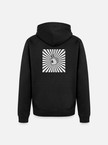 Sunburst Tea grey white-sunrise teacup - Unisex Premium Organic Zip Hoodie - black
