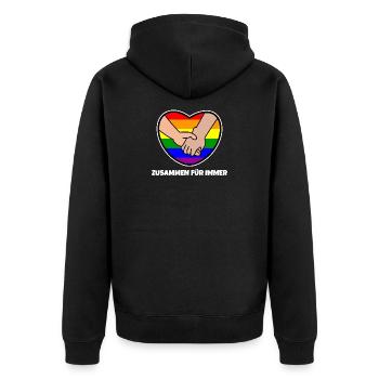 Sexualité Arc-en-ciel Lgbt Déclaration Coeur Amour - Veste à capuche bio Premium Unisexe - noir - Dos - Nico (187cm)