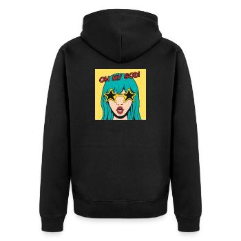 Pop Art Girl Oh My God lunettes d’étoile - Veste à capuche bio Premium Unisexe - noir - Dos - Nico (187cm)