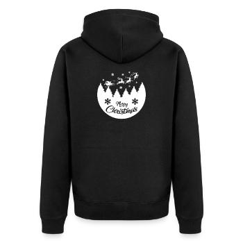 Joyeux Noël - Le Père Noël et ses rennes - Veste à capuche bio Premium Unisexe - noir - Dos - Nico (187cm)