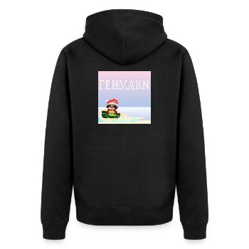 Weihnachten auf Fehmarn - FAULTIERE - OSTSEE - Unisex Premium Bio Zip Hoodie - Schwarz - Hinten - Nico (187cm)