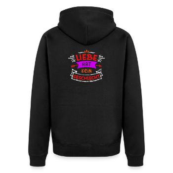 Lgbt Liebe Beziehung Statement Bisexuell Homo - Unisex Premium Bio Zip Hoodie - Schwarz - Hinten - Nico (187cm)
