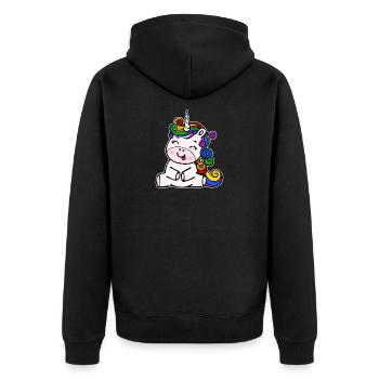Droits de l’homme homosexuels Licorne Tolérance LGBT - Veste à capuche bio Premium Unisexe - noir - Dos - Nico (187cm)