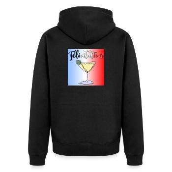 Apéro - Félicitation - France Cocktail - Veste à capuche bio Premium Unisexe - noir - Dos - Nico (187cm)