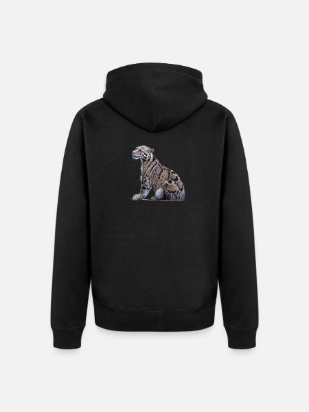 Clouded leopard - Unisex Premium Organic Zip Hoodie - black