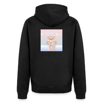 Gute Besserung - KINDER FIEBER - Unisex Premium Bio Zip Hoodie - Schwarz - Hinten - Nico (187cm)