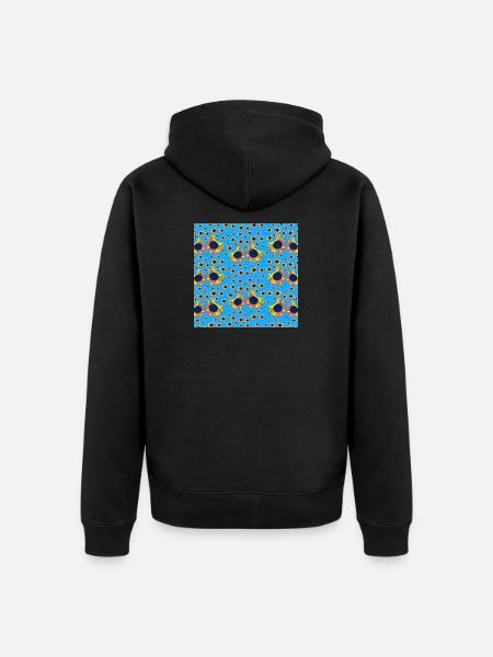 coole blumenmuster, tolles sonnenblumenmuster - Unisex Premium Bio Zip Hoodie - Schwarz