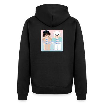CAPTAIN SLOTH - POLAR BEAR VALENTINE'S DAY - LOVE - Unisex Premium Organic Zip Hoodie - black - Back - Nico (187cm)