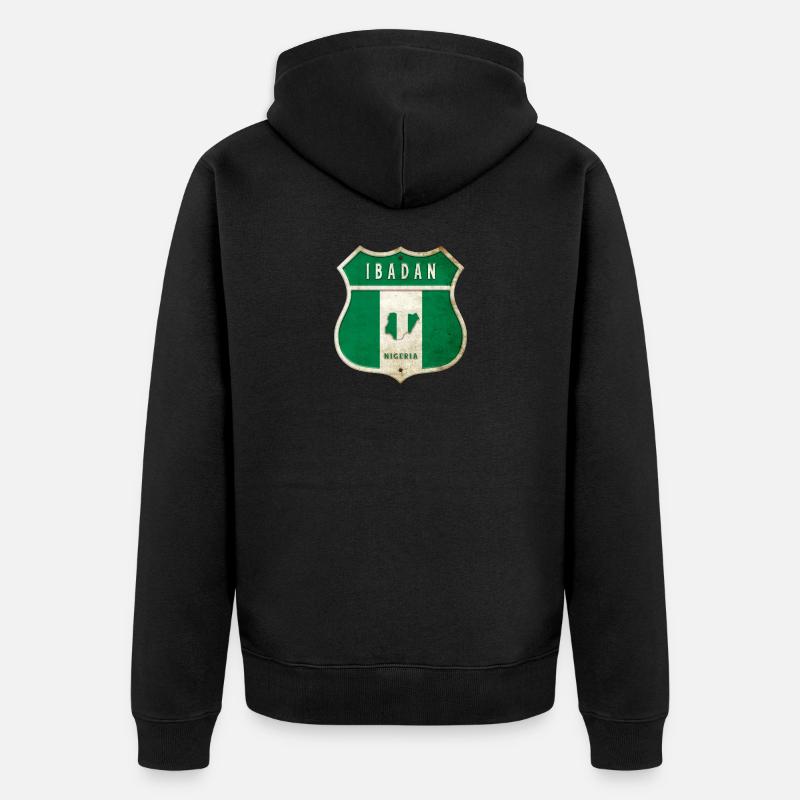 Design du drapeau d'Ibadan, Nigeria - Veste à capuche bio Premium Unisexe - noir