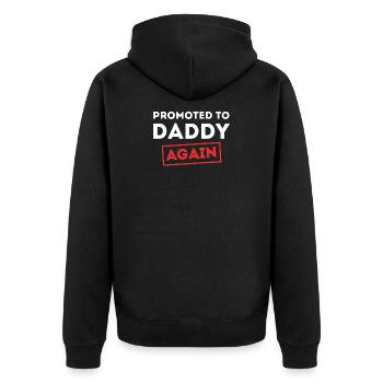 Père enceinte Famille Bonheur Parents Déclaration - Veste à capuche bio Premium Unisexe - noir - Dos - Nico (187cm)