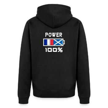 L'Écosse et la France sont au pouvoir à 100 % - Veste à capuche bio Premium Unisexe - noir - Dos - Nico (187cm)
