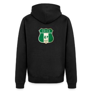 Design du drapeau d'Enugu Nigeria - Veste à capuche bio Premium Unisexe - noir - Dos - Nico (187cm)