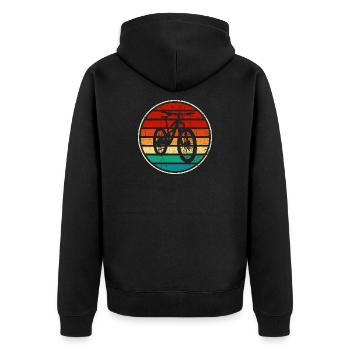 Coucher de soleil à vélo arc-en-ciel rétro - Veste à capuche bio Premium Unisexe - noir - Dos - Nico (187cm)