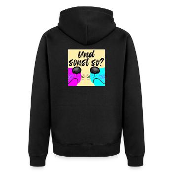 Hunde Gassi Gespräche - Hundewelpen lustig - Unisex Premium Bio Zip Hoodie - Schwarz - Hinten - Nico (187cm)