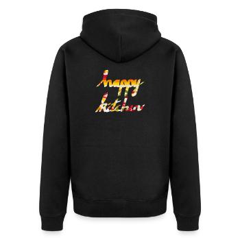 happy kitchen - Unisex Premium Organic Zip Hoodie - black - Back - Nico (187cm)