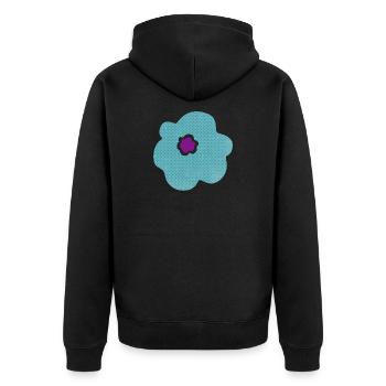 Blume skandinavisch Dekoration Punkte Blüte Flower - Unisex Premium Bio Zip Hoodie - Schwarz - Hinten - Nico (187cm)