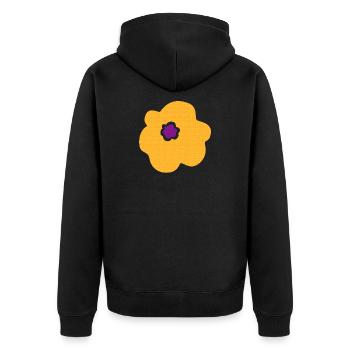 flower yellow spring dots blossom energy nature - Unisex Premium Organic Zip Hoodie - black - Back - Nico (187cm)