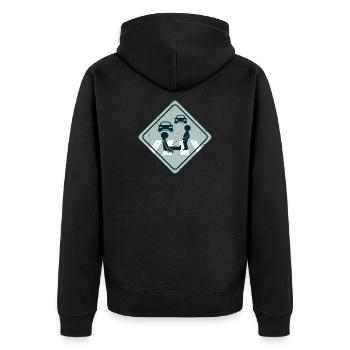 Climate activist road gluing - Unisex Premium Organic Zip Hoodie - black - Back - Nico (187cm)