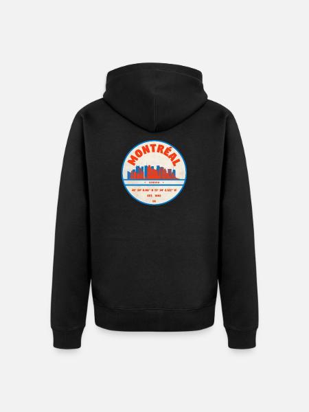Montréal Canada Skyline Emblem Design - Unisex Premium Organic Zip Hoodie - black