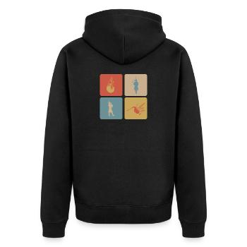 Dudelsack Design - Unisex Premium Bio Zip Hoodie - Schwarz - Hinten - Nico (187cm)