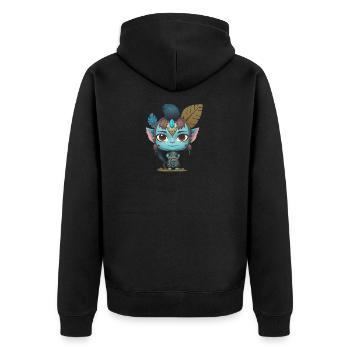 Avatar Der Weg des Wassers, niedlicher Charakter, Navi - Unisex Premium Bio Zip Hoodie - Schwarz - Hinten - Nico (187cm)