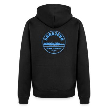 Badge de la ville de Sarajevo - Veste à capuche bio Premium Unisexe - noir - Dos - Nico (187cm)