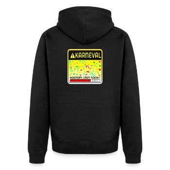 KARNEVALSKOSTÜME LUSTIG - COMPUTER - Unisex Premium Bio Zip Hoodie - Schwarz - Hinten - Nico (187cm)