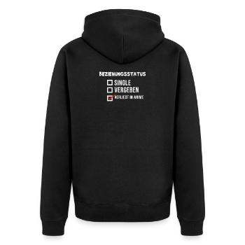 Anime Statement Manga Popkultur Kanji Japan - Unisex Premium Bio Zip Hoodie - Schwarz - Hinten - Nico (187cm)