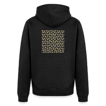 vögel für mädchen, Eulengesichter muster - Unisex Premium Bio Zip Hoodie - Schwarz - Hinten - Nico (187cm)