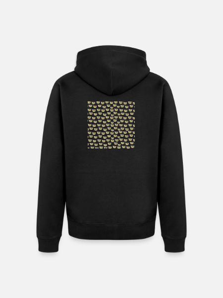 vögel für mädchen, Eulengesichter muster - Unisex Premium Bio Zip Hoodie - Schwarz