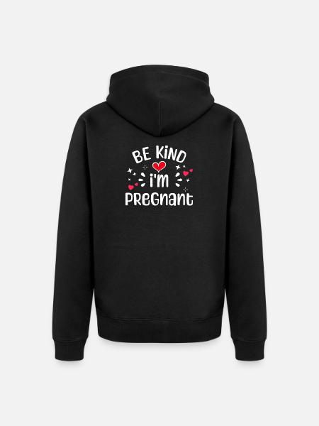 Schwanger Statement Schwangerschaft Babybauch - Unisex Premium Bio Zip Hoodie - Schwarz