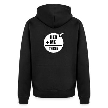 Papa Baby Parents Déclaration Bonheur Famille Enceinte - Veste à capuche bio Premium Unisexe - noir - Dos - Nico (187cm)