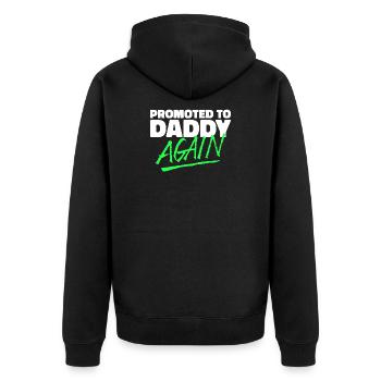 Parents Père enceinte Cool Dire le bonheur de la famille - Veste à capuche bio Premium Unisexe - noir - Dos - Nico (187cm)