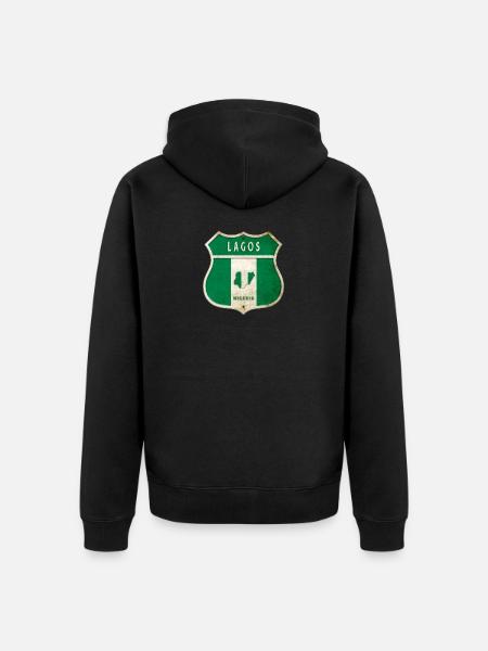 Lagos Nigeria vapensköld flaggor design - Ekologisk premiumluvjack unisex - svart