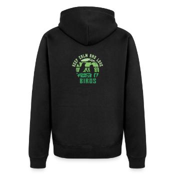 Keep calm and love birds - Unisex Premium Organic Zip Hoodie - black - Back - Nico (187cm)